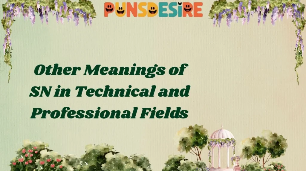 Other Meanings of SN in Technical and Professional Fields